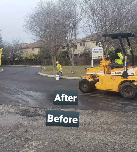 after and before picture of asphalt repair